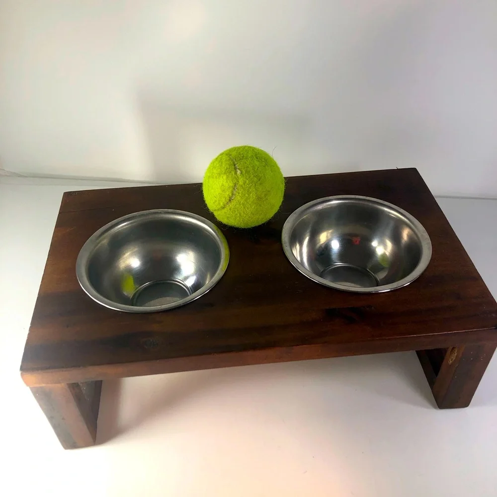 Great little animal water & food bowl. Wood & metal